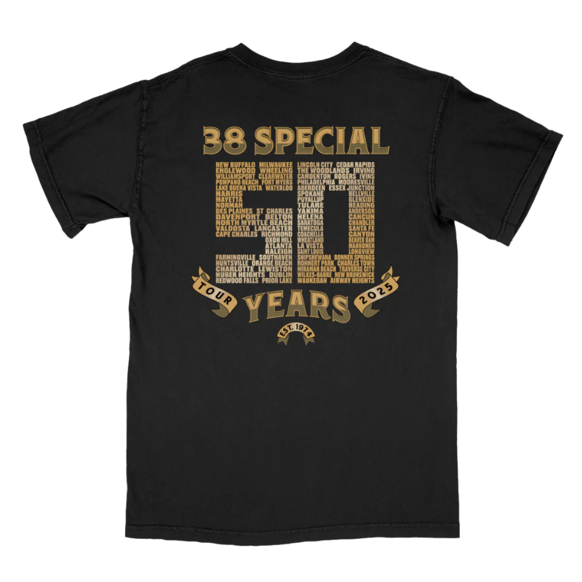 38 Special 2025 Tour Dates Tee – Back Design